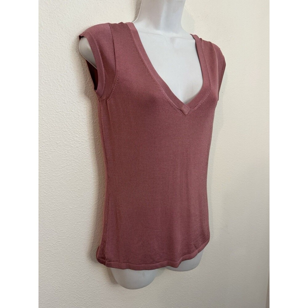 Banana Republic Sleeveless Sweater Top, Size S Liquid Knit Mauve Pink New Office - Picture 2 of 6